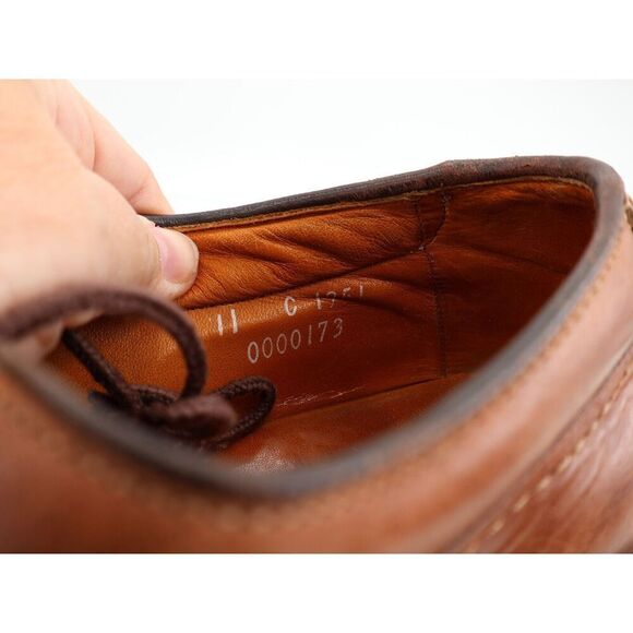 Allen Edmonds Wilbert Men’s Tan Brown Leather Split Toe Comfort Shoes Size 11C - Picture 11 of 12